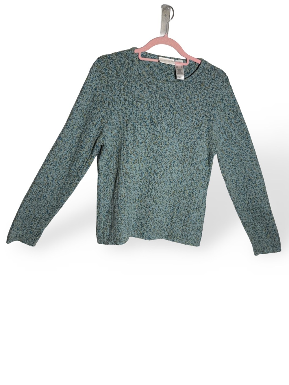 Liz Claiborne Teal Marled Crewneck Sweater